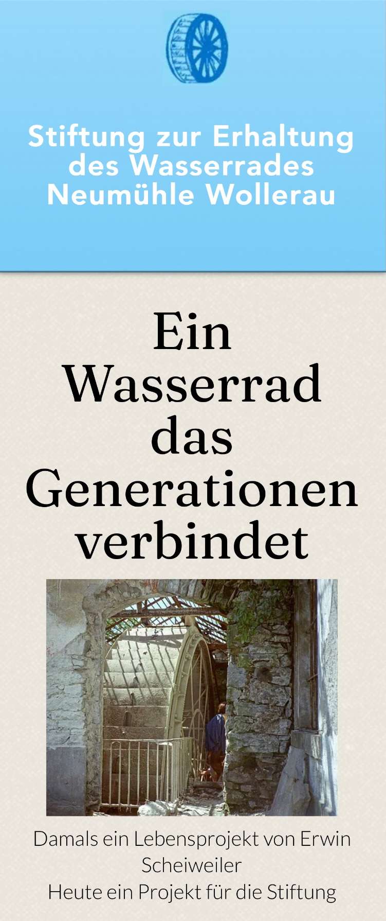 Artikel über Wasserrad Neumühle Wollerau