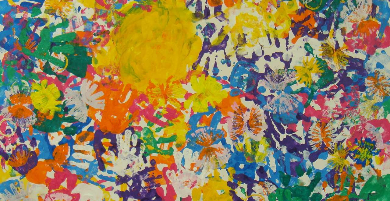 1 Bild und viele Kinder Händen